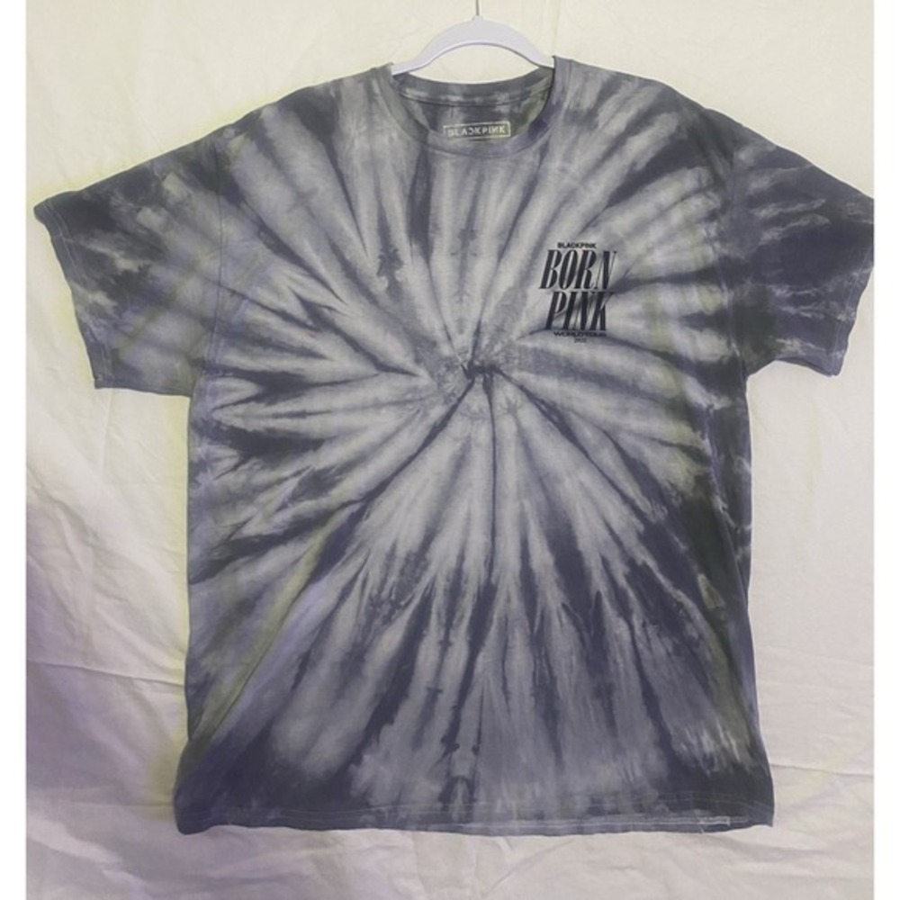 Blackpink‎ Born Pink World Tour 2022 Tie Dye Graphic T-Shirt XL Grey Black K-Pop